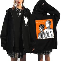Japanese Anime Haikyuu Graphic Zip Up Hoodies Manga Y2k Gothic Zippper Jackets Sweatshirts Karasuno Fly High Harajuku Streetwear