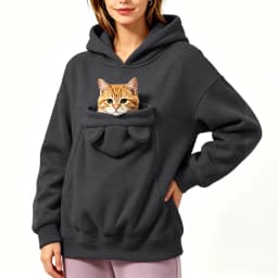 Pet Pouch Hoodies Women Oversize Sweatshirt With Hooded Kangaroo Pocket Funny Solid Color Loose Long Sleeve Pullover For Dog Cat