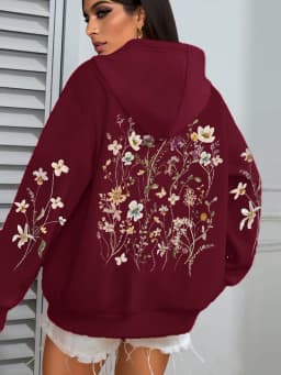 Beautiful Flower Clusters Design Women Hoody Loose Fleece Hoodie Autumn Y2K Pocket Hoodies Multicolor Soft Woman Streetwear
