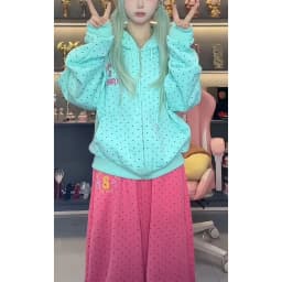 2026 New Clothing American Polka Dot Star Sweatshirts Spring Fashion Letter Print Hooded Women Y2k Sweet Loose Casual Jacket
