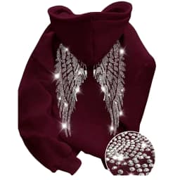 New Casual Lady Sequin Angels Wings Hoodies Women Chic Loose Long Sleeve Pullovers Tops 2025 Gothic Streetwear Women Clothing