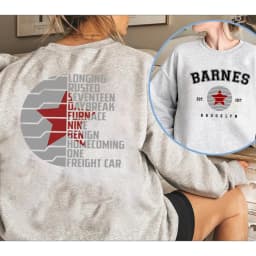 Vintage Bucky Barnes 1917 Sweatshirt Winter Soldier Hoodie Front and Back Print Pullover Unisex Long Sleeves Sweatshirts