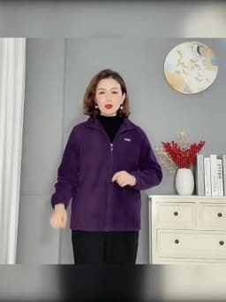 2025 New Autumn Mid-Aged Women Fleece Jacket 5XL Casual Stand Collar Warm Hoodie Jacket Zipper Outerwear Mother Winter Coat 3149