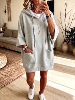 Hoodies women 2026 casual autumn/Winter new hoodie casual solid color pocket long-sleeved sweatshirts women's clothing