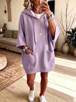 Hoodies women 2026 casual autumn/Winter new hoodie casual solid color pocket long-sleeved sweatshirts women's clothing