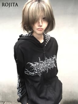 Y2K Gothic Zip Up Hoodie White Thorn Letter Graphic Hooded Jacket Striped Inner Lining Dark Streetwear Unisex Coat
