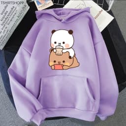 Bubu and Dudu Hoodie Women Aesthetic Graphic Funny Kawaii Bubble Tea Hoodies Unisex Anime Harajuku Vintage Pullovers Sweatshirts