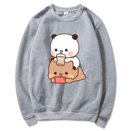 Bubu and Dudu Hoodie Women Aesthetic Graphic Funny Kawaii Bubble Tea Hoodies Unisex Anime Harajuku Vintage Pullovers Sweatshirts