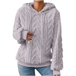 Autumn Warm Fleece Hooded Sweatshirts Casual Female Hoody Long Sleeve Soft Fluffy Pullover Coats Outwear FYY-1024