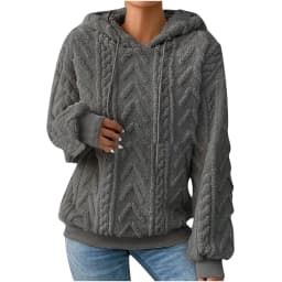 Autumn Warm Fleece Hooded Sweatshirts Casual Female Hoody Long Sleeve Soft Fluffy Pullover Coats Outwear FYY-1024