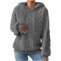 Autumn Warm Fleece Hooded Sweatshirts Casual Female Hoody Long Sleeve Soft Fluffy Pullover Coats Outwear FYY-1024