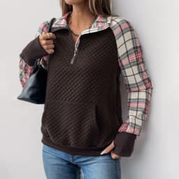 Stand Collar No Hood Hoodie with Loose Fit Literary Retro Women Sweatshirt Regular Length Drop Shoulder Sleeve Pullover Autumn