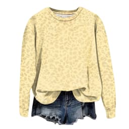 Oversize Sweatshirts For Women Fashion Leopard Printed Long Sleeve Round Neck Tops Plus Size Vintage Casual Pullover Sweatshirts