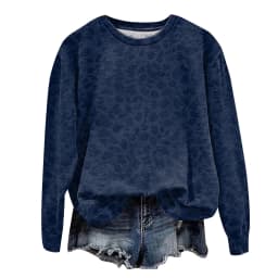 Oversize Sweatshirts For Women Fashion Leopard Printed Long Sleeve Round Neck Tops Plus Size Vintage Casual Pullover Sweatshirts
