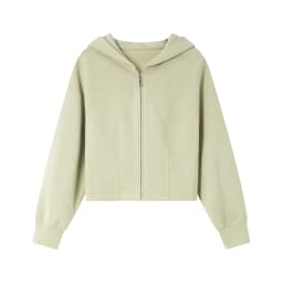 VIMLY Women Light‑khaki Hoodie 2026 Fall Zip‑placket Casual Drop‑shoulder Sweatshirts Fashion Elegant Loose-fit Outerwear A0907