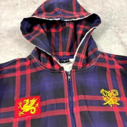 2025 European and American autumn and winter fashion street plaid shirt trend high street wear hooded sweatshirt