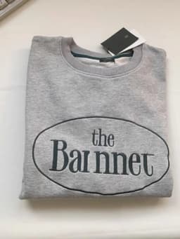 Bermat Embroidered Letter Sweatshirt round Neck Unisex Couples Street Style Cotton Long Sleeve Warmth Comfortable Autumn Wint...