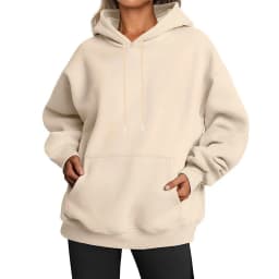 Women's Oversized Drop Shoulder Streetwear Hoodie Long Sleeve Solid Color Loose Fit Casual Mid Long Ribbed Basic Sweatshirt