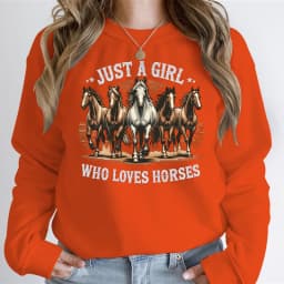 Just A Girl Who Loves Horses Sweatshirt Hoodie Funny Horse Lover Gift Western Boho Pullover Farm Casual Daily Sweatshirt Jumper