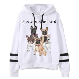Kawaii French Bulldog Hoodies Casual Fashion Men Clohing High Street Loose Sweatshirt for Women Korean Funny Pullover Dog Hoody