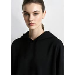 Amii Women's Hooded Letter Print Sweatshirt Loose Drop Shoulder Casual Pullover Autumn 2026 Knit Tops for Women 12643092