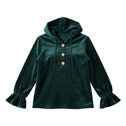 Women Hooded Sweatshirt V Neck Buttons Drawstring Long Sleeve With Pockets Hoodies Loose Pleated Curved Hem Autumn Sweatshirts