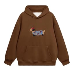 Casual Dog Print Hooded Women Loose Full Sleeve O-neck Solid Pockets Sweatshirt Female 2026 Fashion Spring Summer Outwear