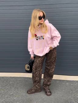 Casual Dog Print Hooded Women Loose Full Sleeve O-neck Solid Pockets Sweatshirt Female 2026 Fashion Spring Summer Outwear