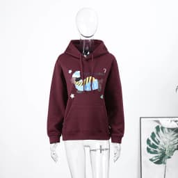 Casual Dog Print Hooded Women Loose Full Sleeve O-neck Solid Pockets Sweatshirt Female 2026 Fashion Spring Summer Outwear
