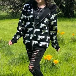 2026 autumn and winter hooded sports hoodie set, dark gothic punk style printed hoodie set, black