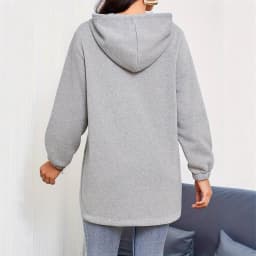 Women's And Women Zip-Up Hoodie Thick Loose Fit Long Sleeve Mid Length Casual Basic Zipper Sweatshirt Regular Sleeve with Front