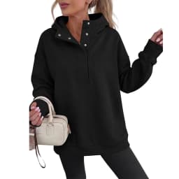 Casual Hooded Loose Fit Hoodie with Hooded Neckline American and European Style Streetwear Mid Length Autumn Single Women Hoodie