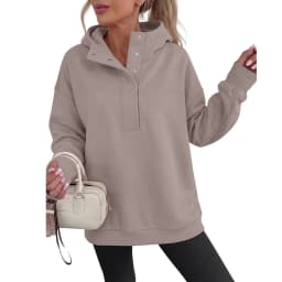Casual Hooded Loose Fit Hoodie with Hooded Neckline American and European Style Streetwear Mid Length Autumn Single Women Hoodie