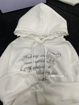 Sweet Lace Splicing College Style Embroidered Hoodie Women Clothing Autumn/Winter Plush Korean Chic Casual Sweatshirt Women Top