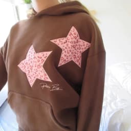 2025 European and American Star Embroidered Hooded Versatile Loose Casual Pullover Hoodie