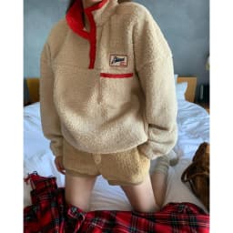 Ladies Thickened Loose Fit Casual Style Color Block Lamb Fur Sweatshirt Korean Chic Half Zipper Spring Autumn New Arrival