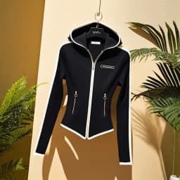 2025 Black New Fashion Early Spring Hoodie Beautiful Age-Reducing Coat Chic Stitching Hooded Sweater