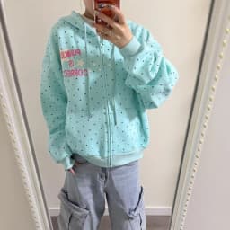 New Spring Fashion Letter Print Hooded Women 2000s American Vintage Polka Dot Sweatshirts Y2k Sweet Loose Casual Jacket 2026 New