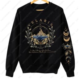 ACOTAR Velaris Sarah J Maas Sweatshirt Sleeve Print Hoodie Feyre Archeron Rhysand High Lord Pullover Drop Shoulder Tracksuit