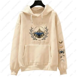 ACOTAR Velaris Sarah J Maas Sweatshirt Sleeve Print Hoodie Feyre Archeron Rhysand High Lord Pullover Drop Shoulder Tracksuit