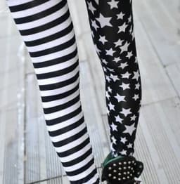 New Jeggings Elastic Stripe Star Print Leggings Fashion Cropped Trousers Woman leggins Pencil Pants L1071
