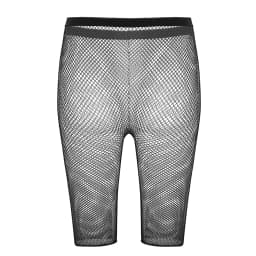 Sexy Women Adults Fishnet Mesh See Through High Waisted Knee Length Legging Half Pants for Legging Pants Nightwear