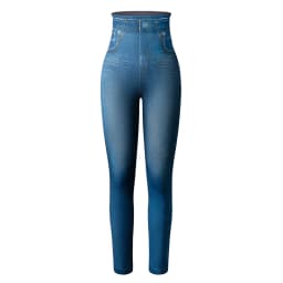 Women Gym Leggings Faux Denim Jeans Leggings Pocket Printing Leggings Casual High Waist Pencil Pants Slimming Push Up Pants