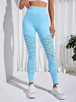 High Waist Seamless Leggings Solid Hollow Out Sportswear Tummy Control Breathable Gym Jogging Quick Dry Push Up Yoga Pants