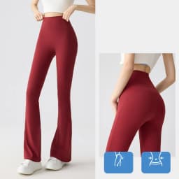 BIVIGAOS Spring Summer Micro Flared Sharkskin Leggings Women Tight Sexy Elastic Horseshoe Pants Sport Fitness Yoga Flared Pants