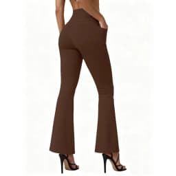 High Waisted Flared Yoga Leggings Women Butt Lifting with Pocket Design Wide Leg Leggings Running Tights Plus Size Gym Pants