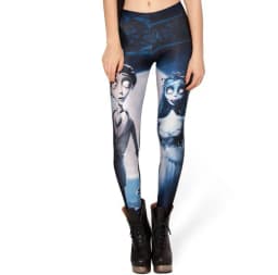 4XL Design Punk Rock Fashion Women Digital Print Galaxy Leggings Alice in Wonderland Blood Camouflage Pants Legging GL-22