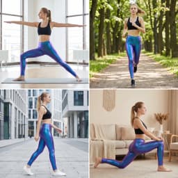 Glossy Shiny High Waist Yoga Pants Tight Women Workout Sports Leggings Fitness Plus Size Gym Trousers