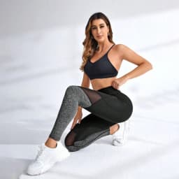 Seamless Sexy Mesh Spliced Leggings Women with Pocket Leggings High Waist Push Up Butt Gym Trainning Fashion Slim Yoga Tights