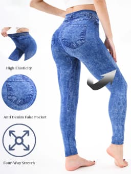 Grinding White Imitation Denim Casual Tight Pants Women's Legging high Stretch Fitness Yoga Pants Sexy Nine Point Pencil Pants
